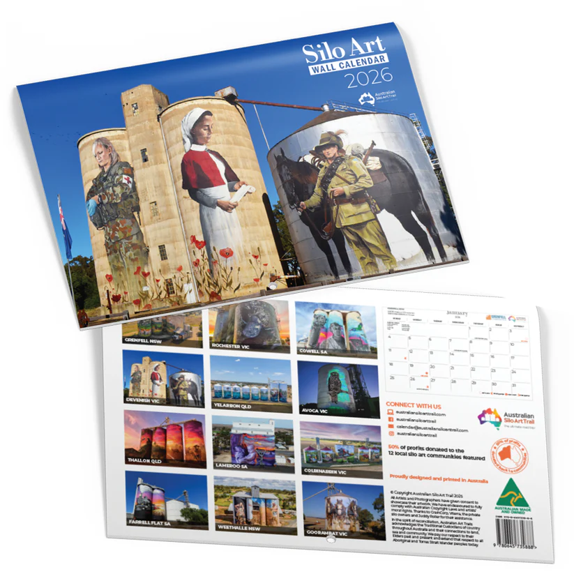 Supporting local rural communities via Silo Art calendars .... you can help