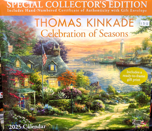 An attractive Thomas Kinkade calendar is a yearlong gift