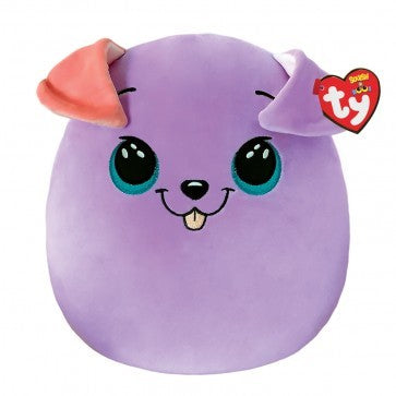 SQUISH-A-BOOS 10 INCH BITSY - PURPLE DOG