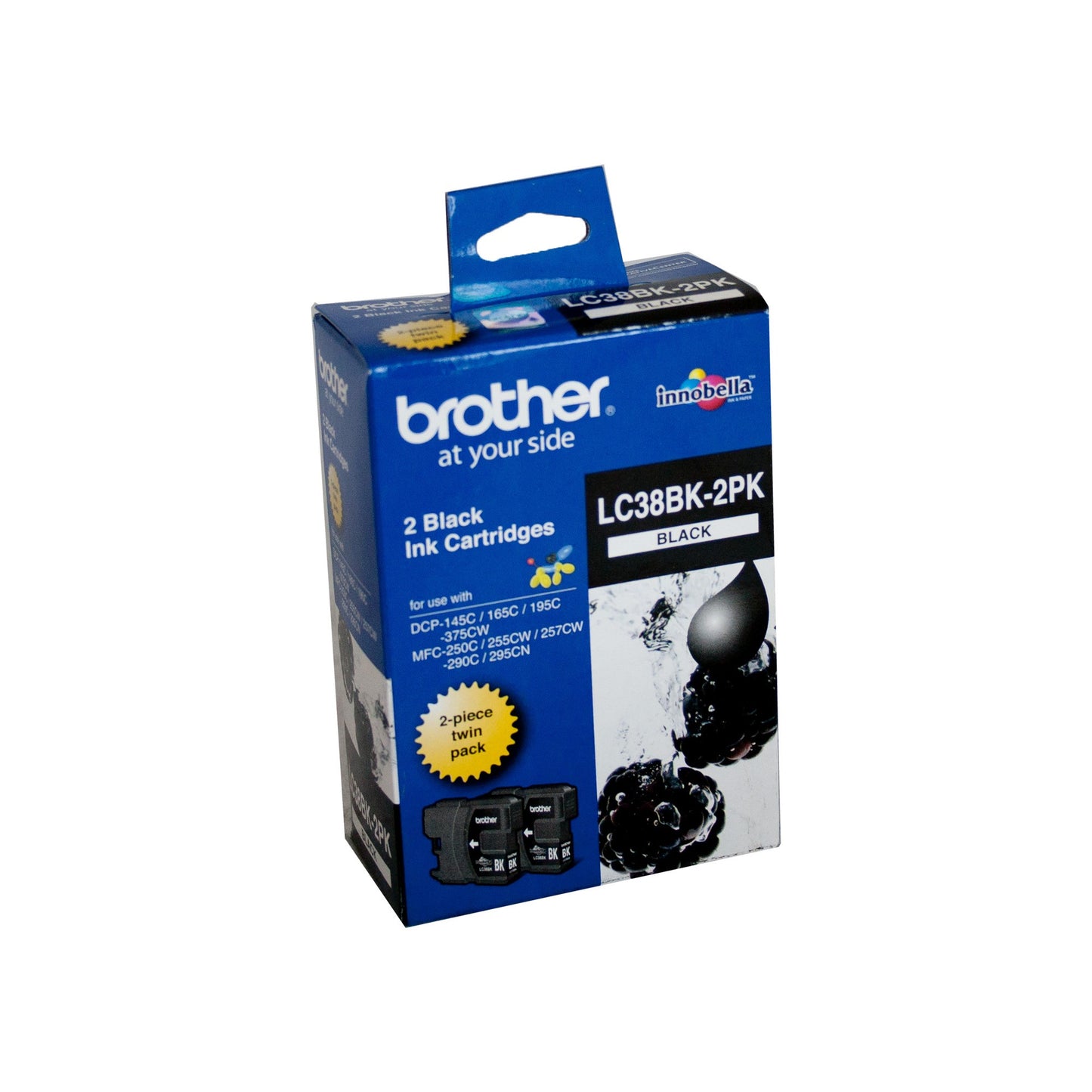 BROTHER LC38 BLACK TWIN INK CARTRIDGE