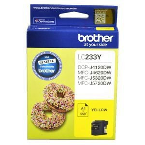BROTHER LC233 Yellow Ink Cartridge up to 550 pages