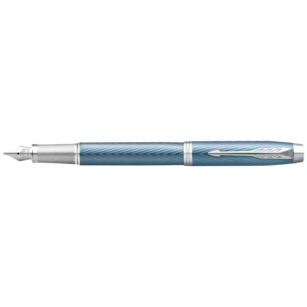 PEN PARKER IM PREMIUM FOUNTAIN BLUE GREY WITH CHROME TRIM GIFT BOX