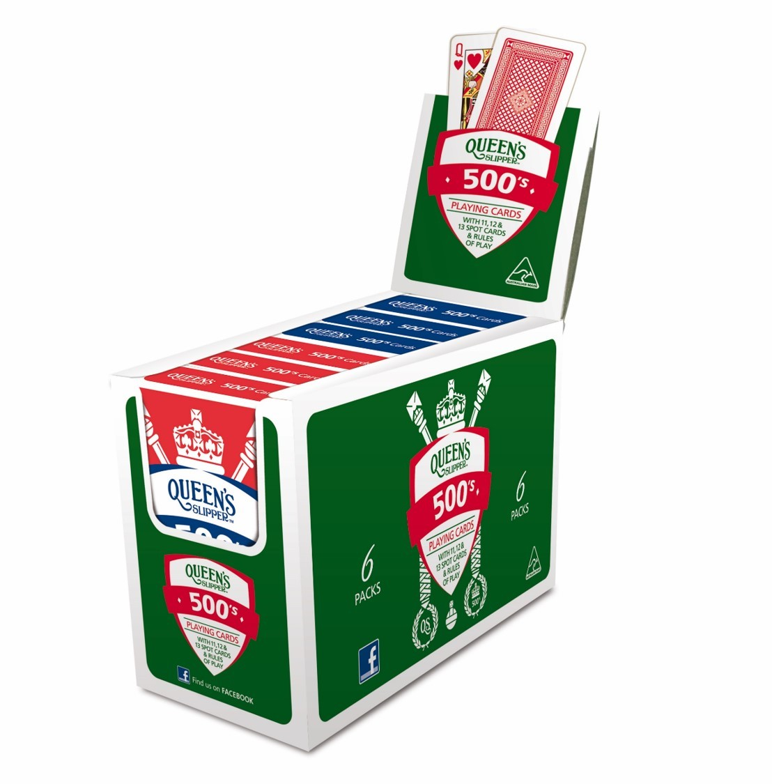 PLAYING CARDS QUEENS SLIPPER 500'S