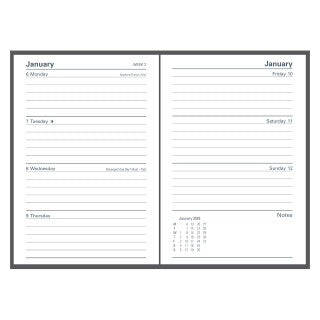 DIARY 2025 COLLINS KINGSGROVE A6 105X148MM 361.P99 WTV BLACK