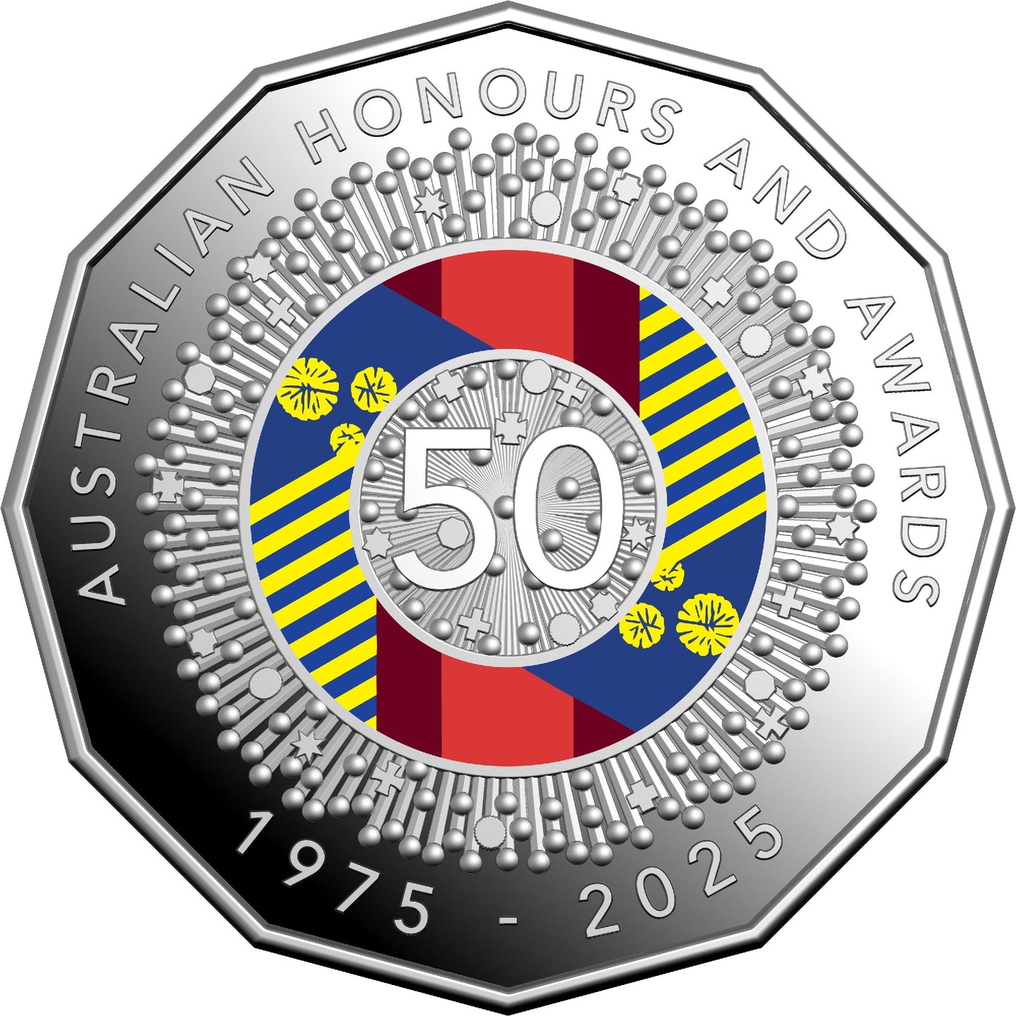 2025 Six Coin Coloured Year Set Proof - 50th Anniversary of the Australian Honours and Awards System - Royal Australia Mint