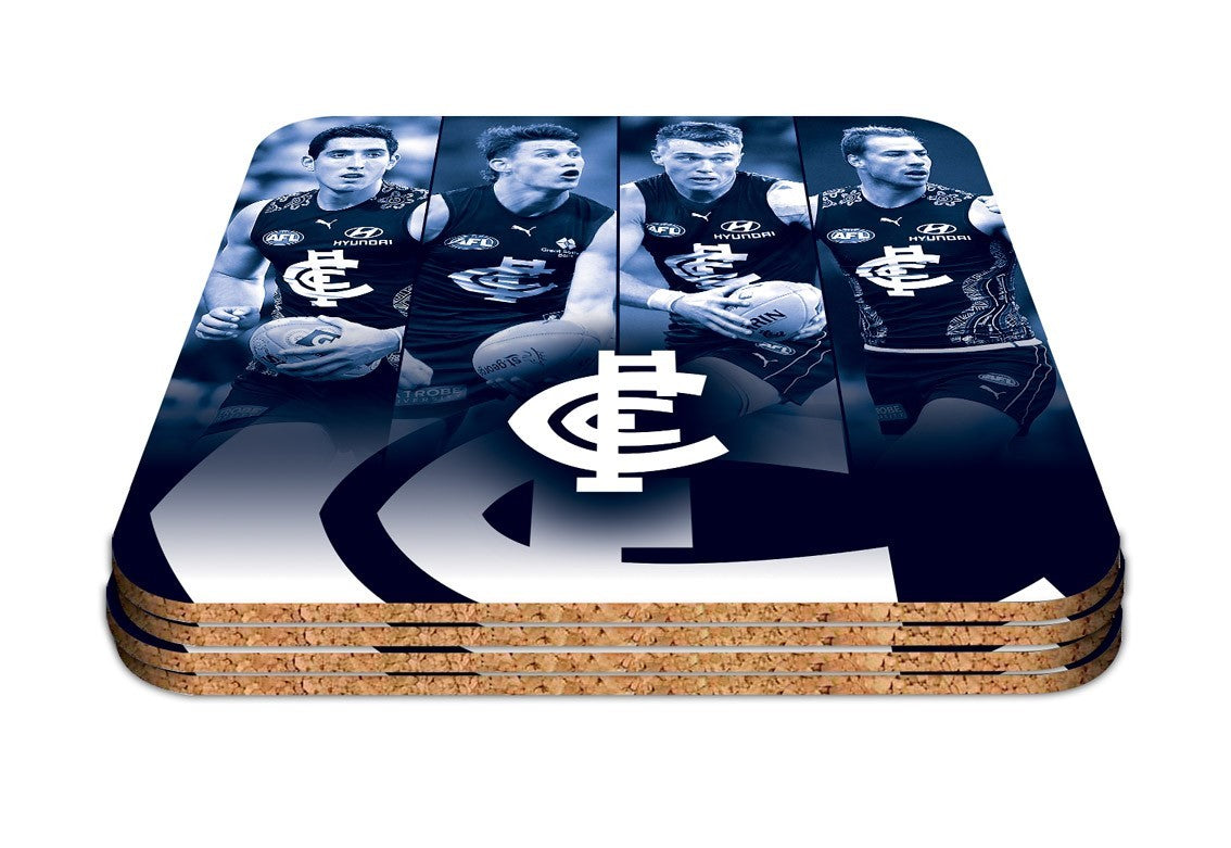 AFL PLAYER COASTER SET 4 CARLTON