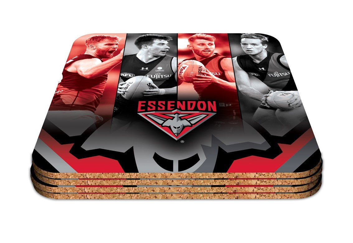 AFL PLAYER COASTER SET 4 ESSENDON