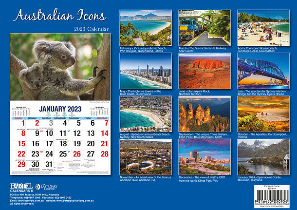 CALENDAR 2025 BIG PRINT AUSTRALIAN ICONS