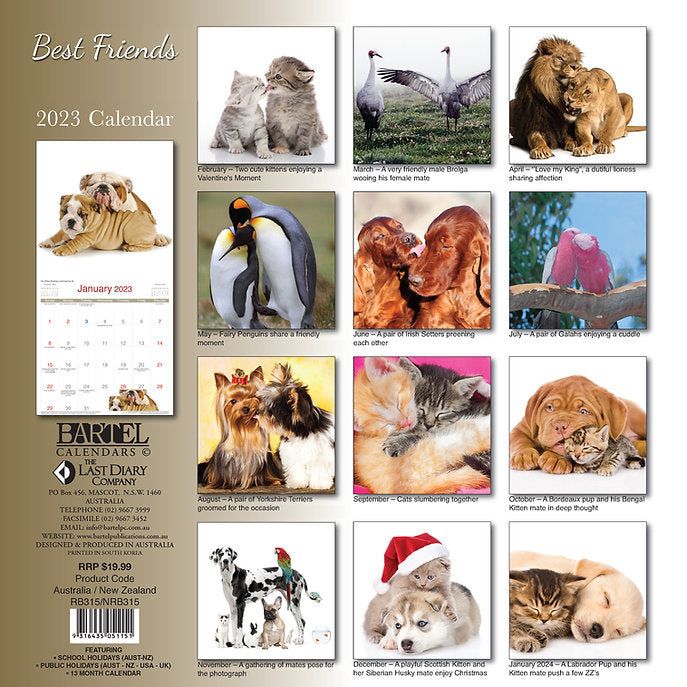 CALENDAR 2025 300X300MM BEST FRIENDS
