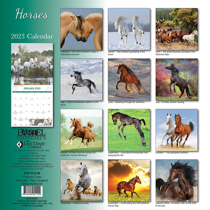 CALENDAR 2025 300X300MM HORSES