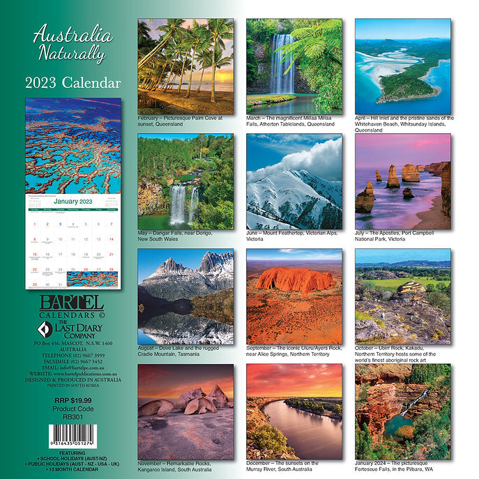 CALENDAR 2025 300X300MM AUSTRALIA NATURALLY