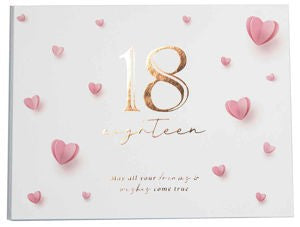 GUEST BOOK 18TH HEART ROSE GOLD