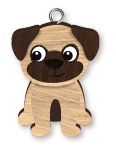 DOG HANDMADE KEYRING PUG