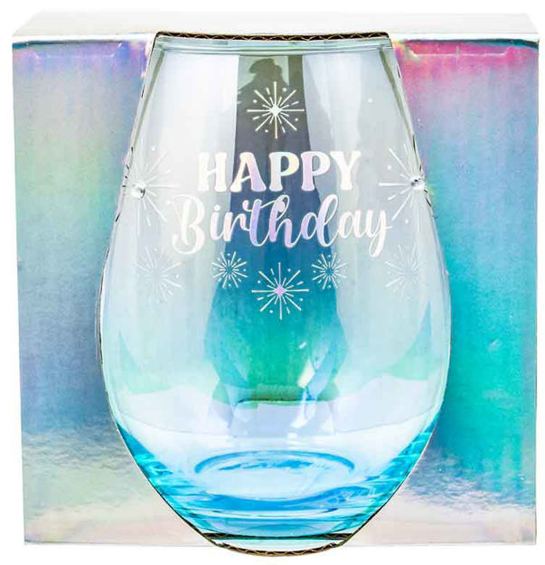 HAPPY BIRTHDAY STEMLESS GLASS HOLOGRAPHIC