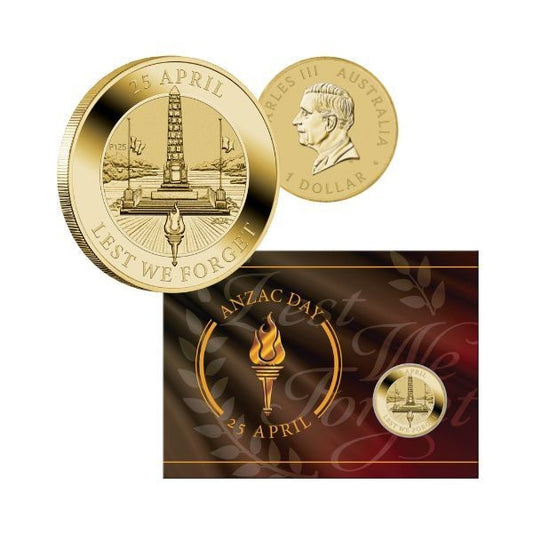 ANZAC DAY 2024 $1 COIN IN CARD