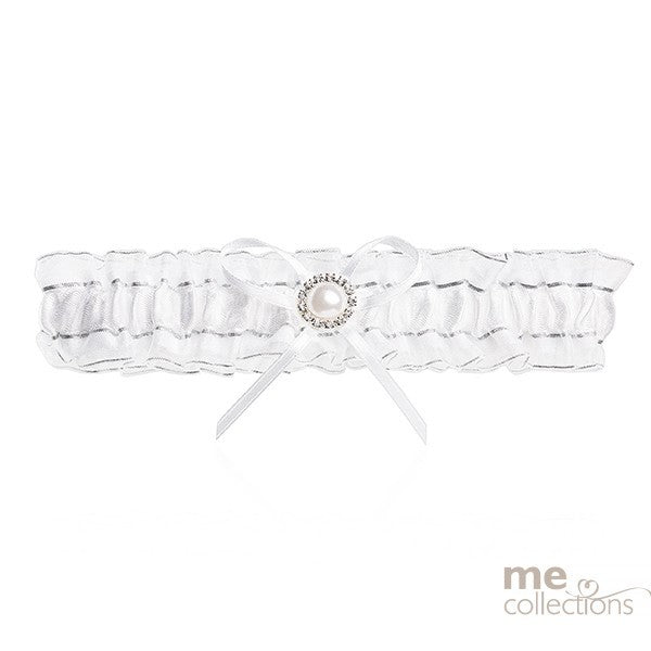 GARTER ORGANZIA DIAM/PEARL WHITE