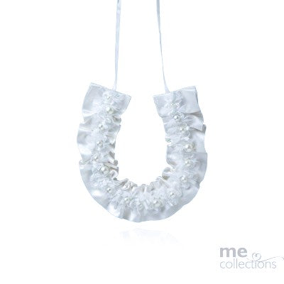 HORSESHOE SATIN WITH PEARL TRIM IVORY