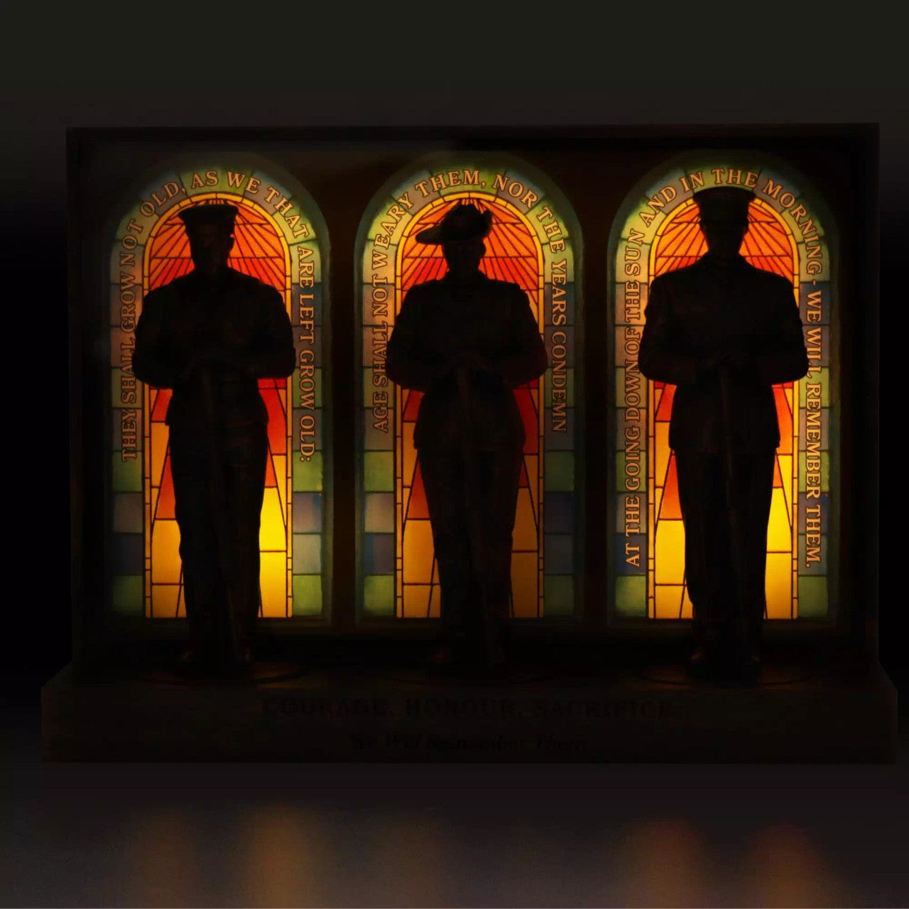 COURAGE HONOUR SACRAFICE WE WILL REMEMBER THEM FIGURINE