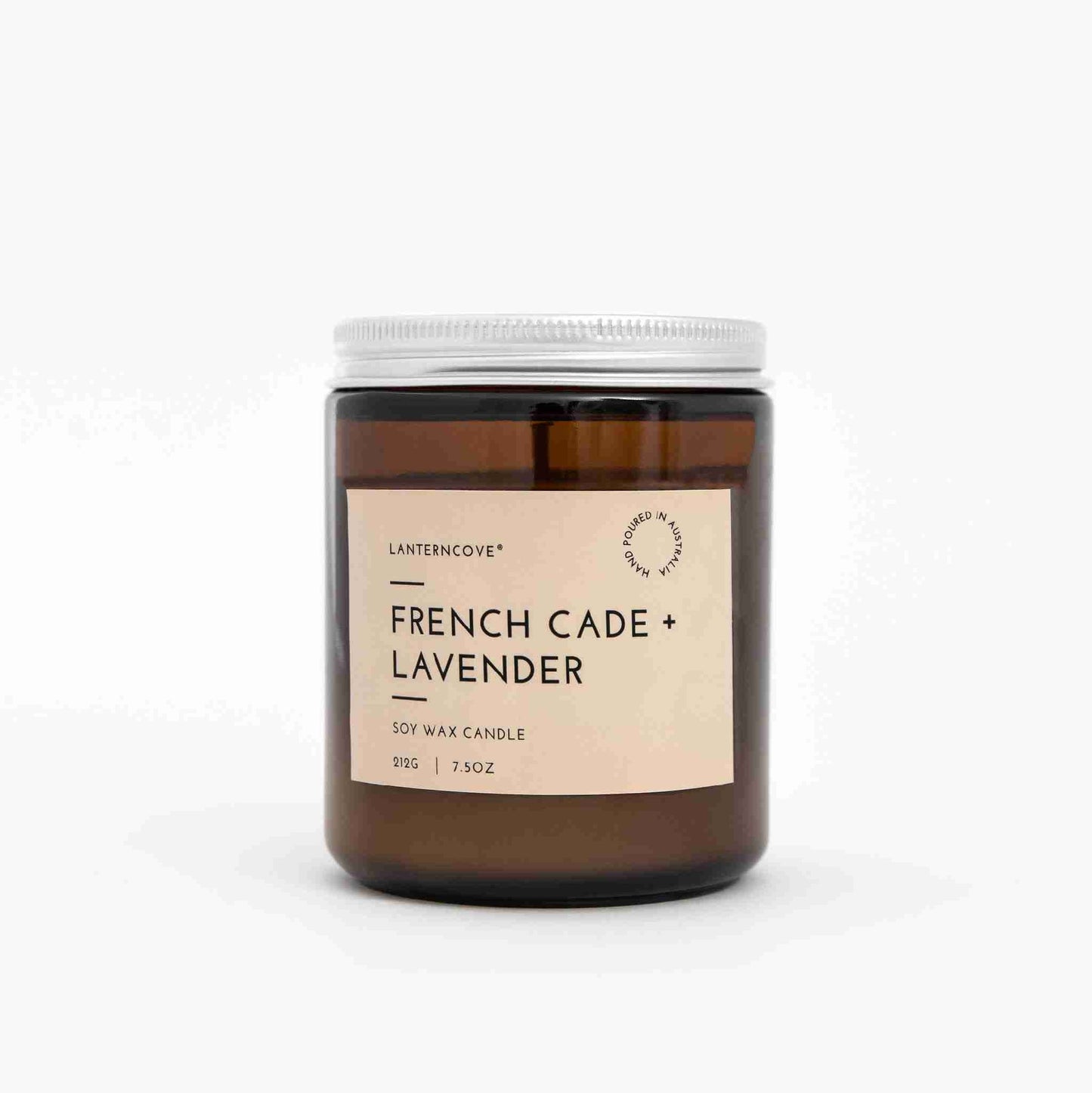 LANTERNCOVE SOY WAX CANDLE 7.5oz FRENCH CADE AND LAVENDAR