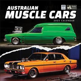 BROWN TROUT AUSTRALIAN MUSCLE CARS 2025 SQUARE CALENDAR