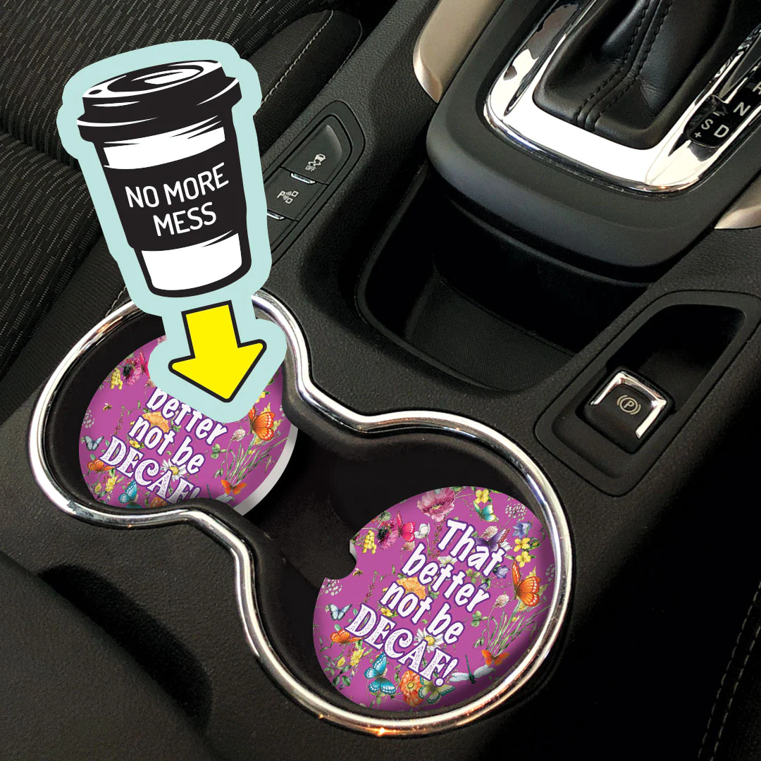 CERAMIC ABSORBENT CAR COASTER NOT DECAF