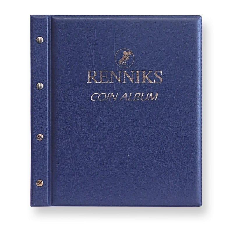 RENNIKS COIN ALBUM BLUE (INC 1x20 2x30 2x42 1x63 POCKET SHEETS)