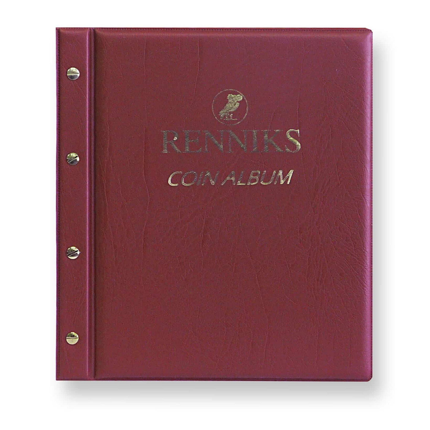 RENNIKS COIN ALBUM RED (INC 1x20 2x30 2x42 1x63 POCKET SHEETS)