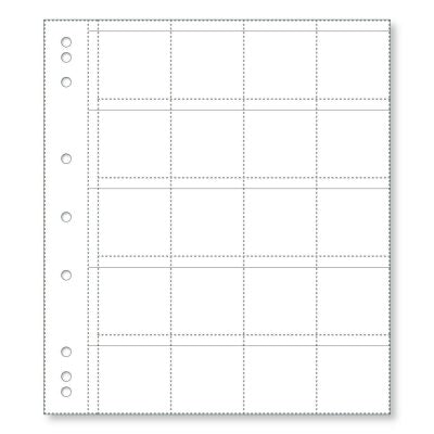 RENNIKS COIN SHEET 20 POCKET CLEAR PK 10