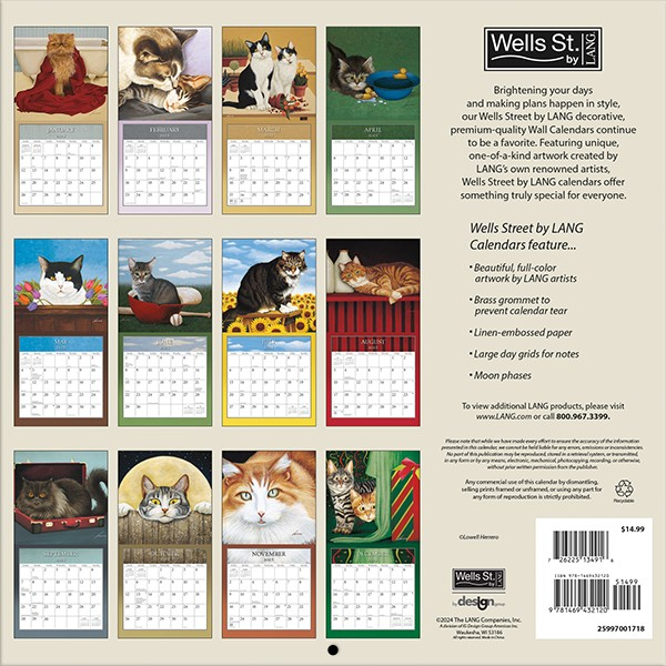 BROWN TROUT CATS 2025 SQUARE CALENDAR