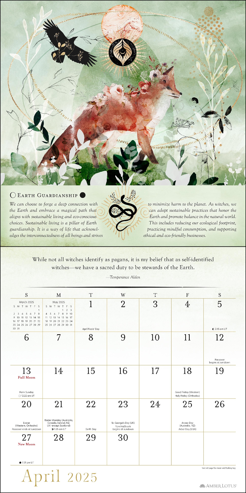 BROWN TROUT YEAR OF THE WITCH 2025 SQUARE CALENDAR