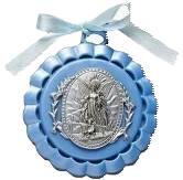 CRIB MEDALLION GUARDIAN ENGEL BLUE