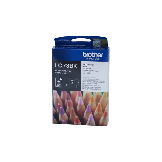 BROTHER LC73BK BLACK HIGH YIELD INK CARTRIDGE  UP TO 600 PAGES