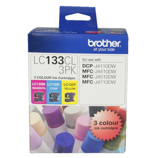 BROTHER LC133 CMY Colour Pack  up to 600 pages per colour