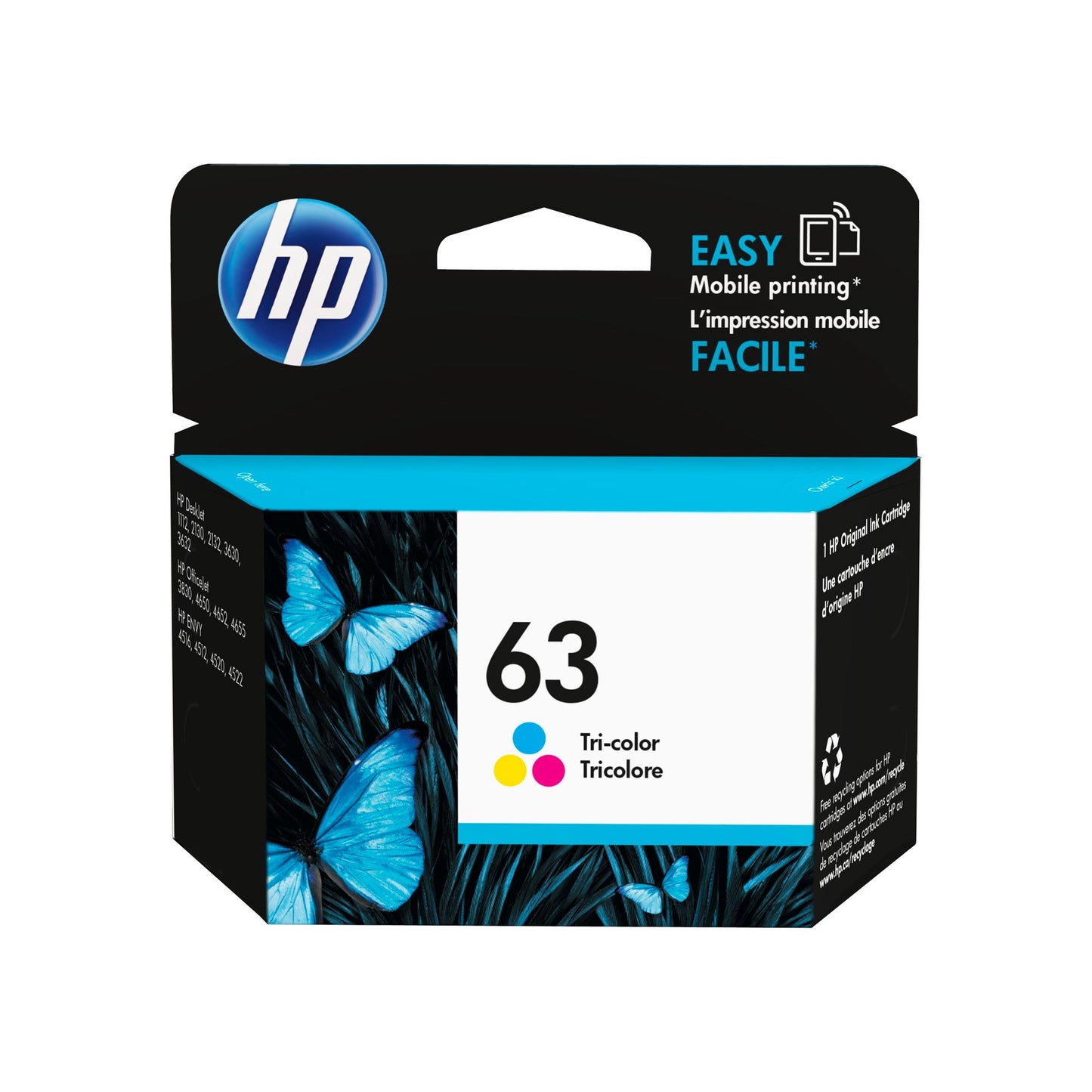 HP 63 Tri Colour Ink - 165 pages 