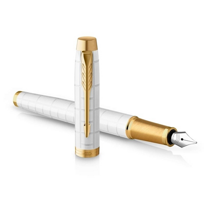 PEN PARKER IM PREMIUM FOUNTAIN PEARL WITH GOLD TRIM GIFT BOX