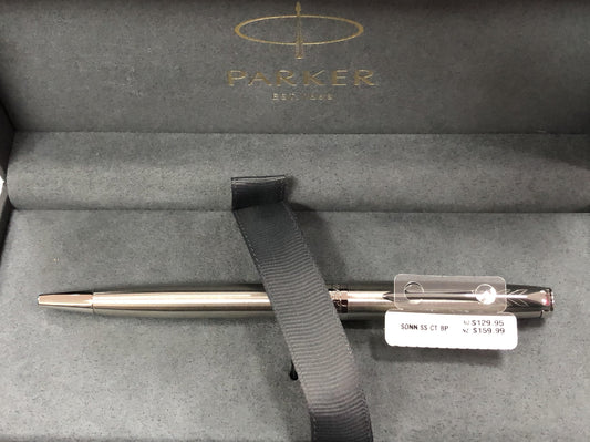 PEN PARKER SONNET STAINLESS STEEL CHROME TRIM BALLPOINT