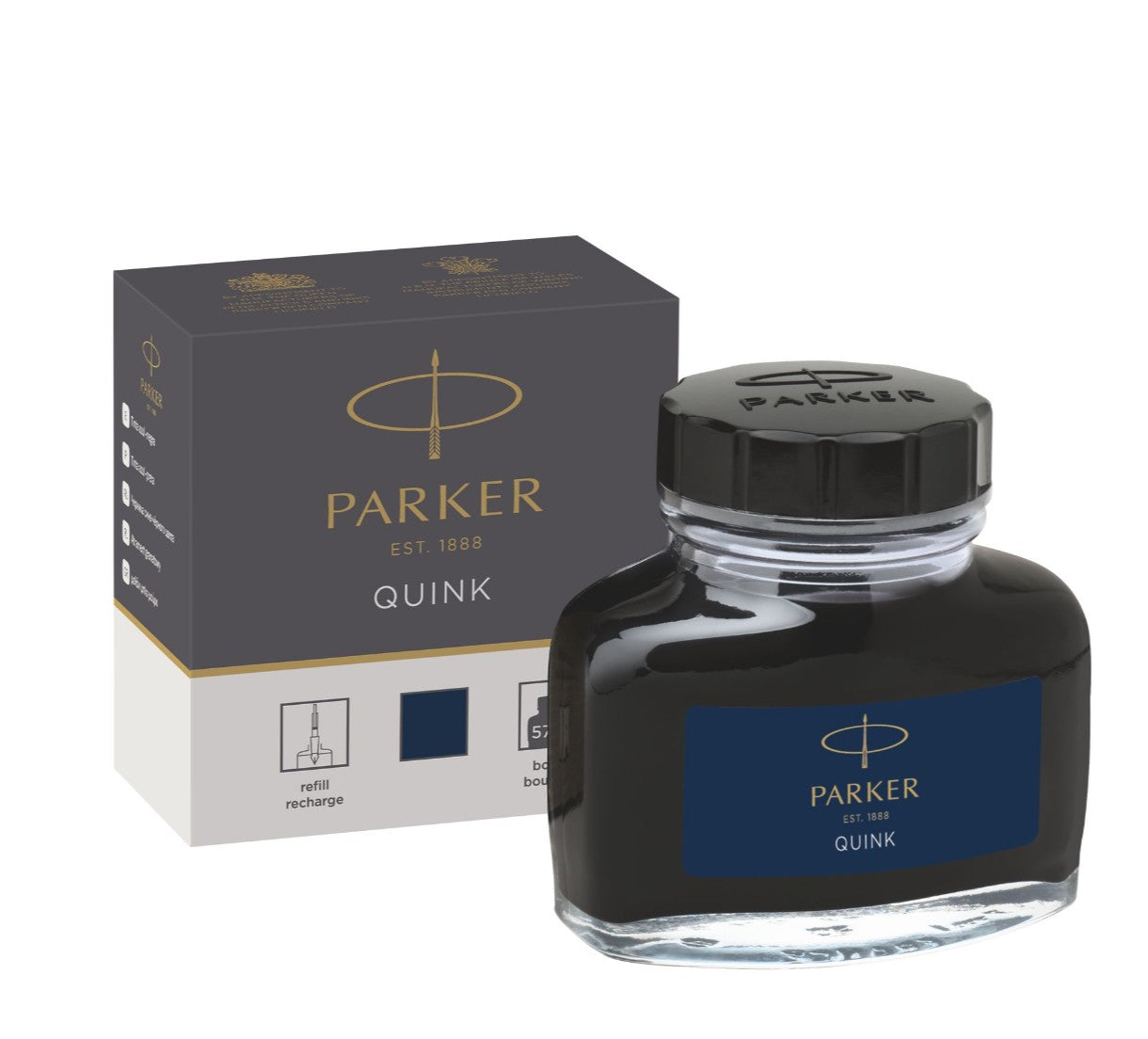 INK PARKER QUINK BOTTLE PERMANENT BLUE/BLACK