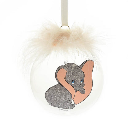 DISNEY CHRISTMAS FEATHER GLASS BAUBLE DUMBO