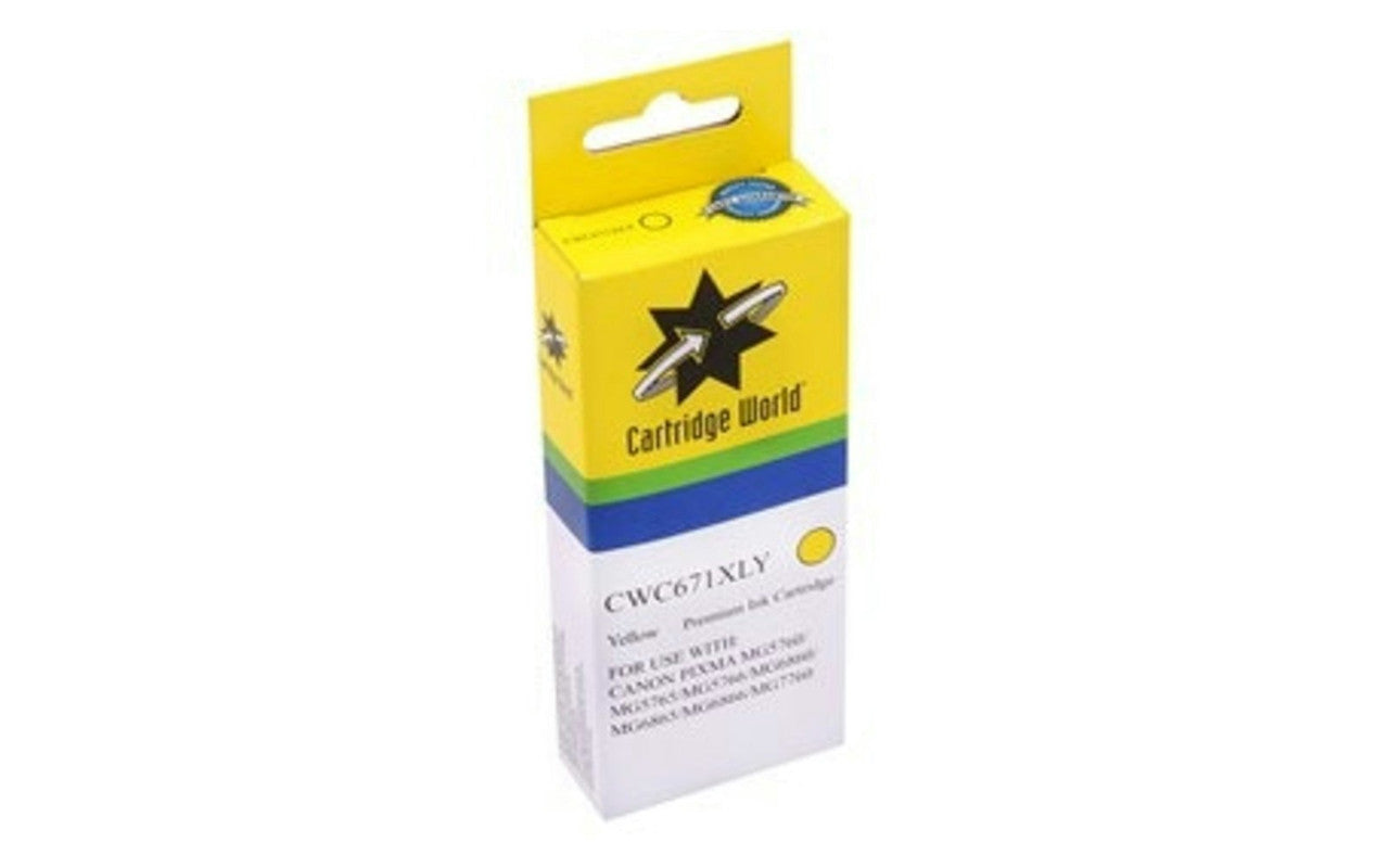 CARTRIDGE WORLD CANON CLI-671XLY YELLOW INK CARTRIDGE