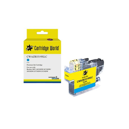 CARTRIDGE WORLD BROTHER LC-3319C CYAN INK CARTRIDGE