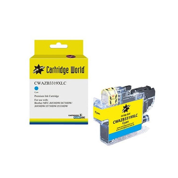 CARTRIDGE WORLD BROTHER LC-3319C CYAN INK CARTRIDGE
