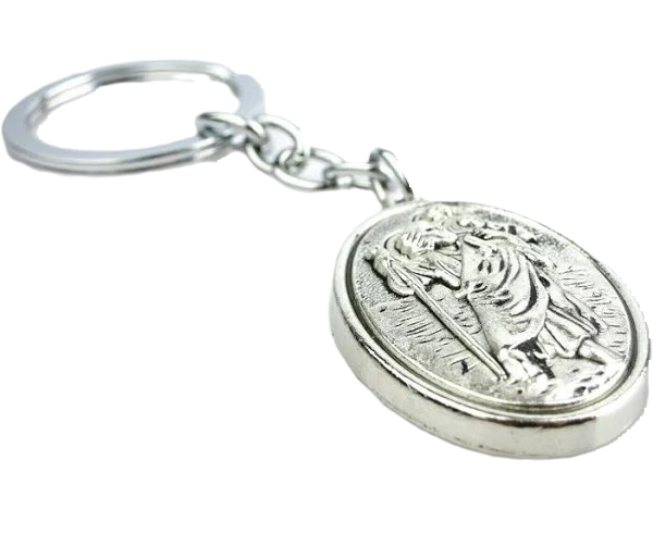 KEYCHAIN ST CHRISTOPHER SIL OX