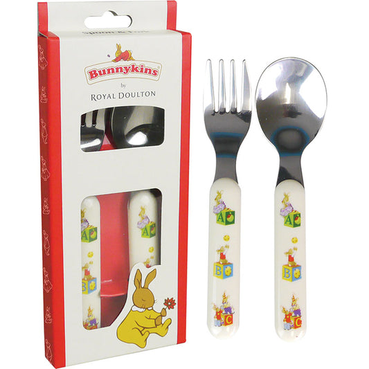 BUNNYKINS BABY GIFT SPOON & FORK SWEETHEARTS