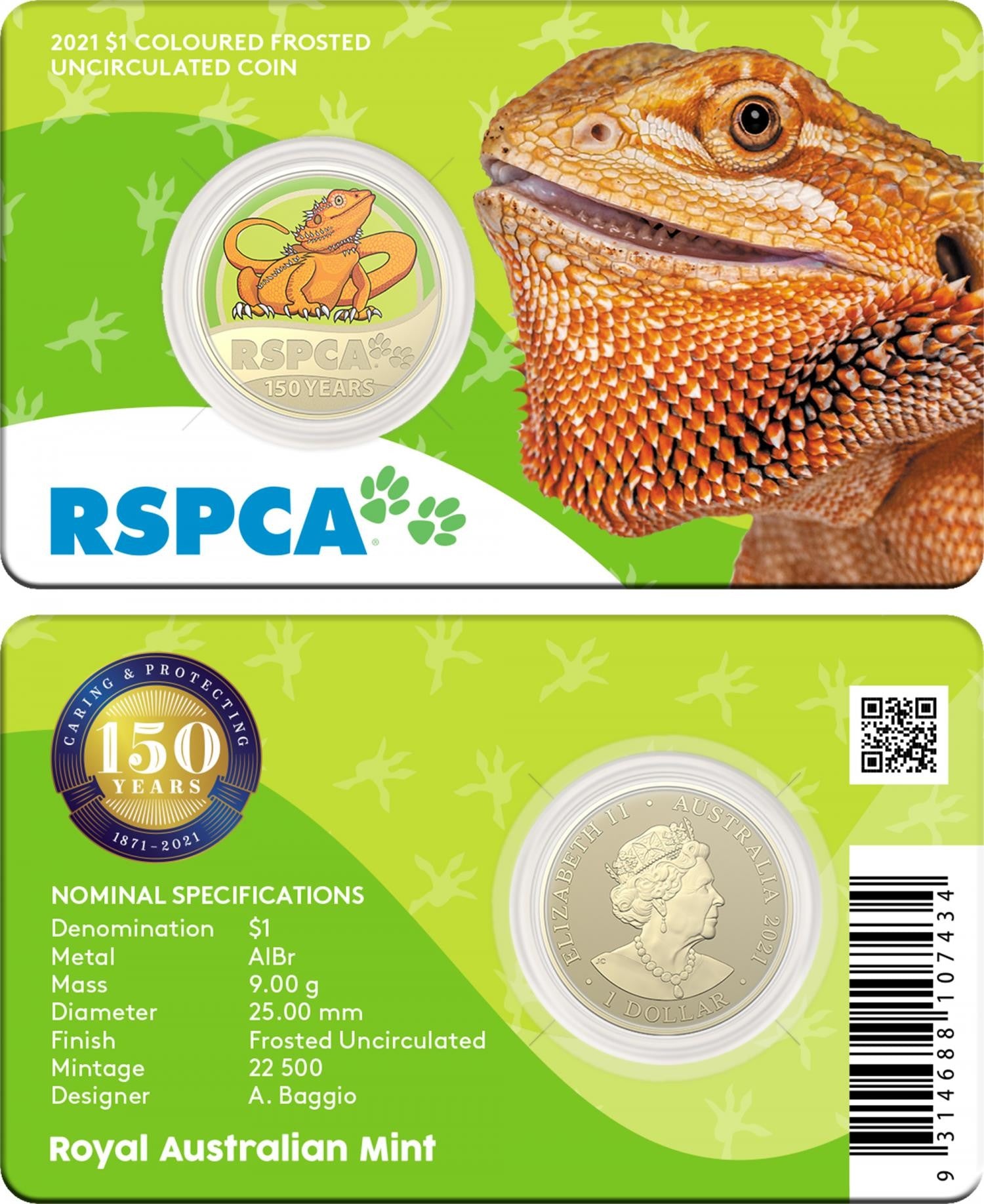 RAM RSPCA Col UC 150TH ANNIV LIZARD