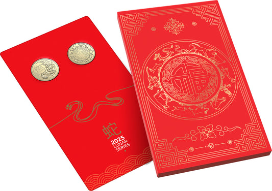 RAM LUNAR SERIES YEAR OF THE SNAKE 2025 $1 UNC TWO COIN SET