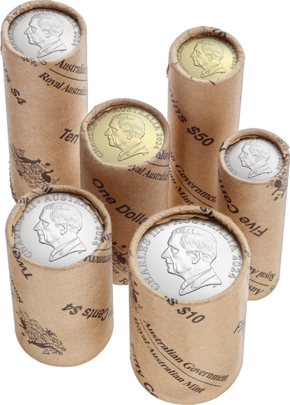 RAM ROLL SIX COINS SET 2024 CIRC PREMIUM 5c 10c 20c 50c $1 $2 