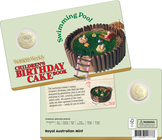 RAM AWW CHILDRENS BIRTHDAY COOKBOOK $1 COIN SWIMMING POOL
