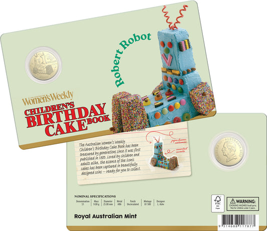 RAM AWW CHILDRENS BIRTHDAY COOKBOOK $1 COIN ROBERT ROBOT