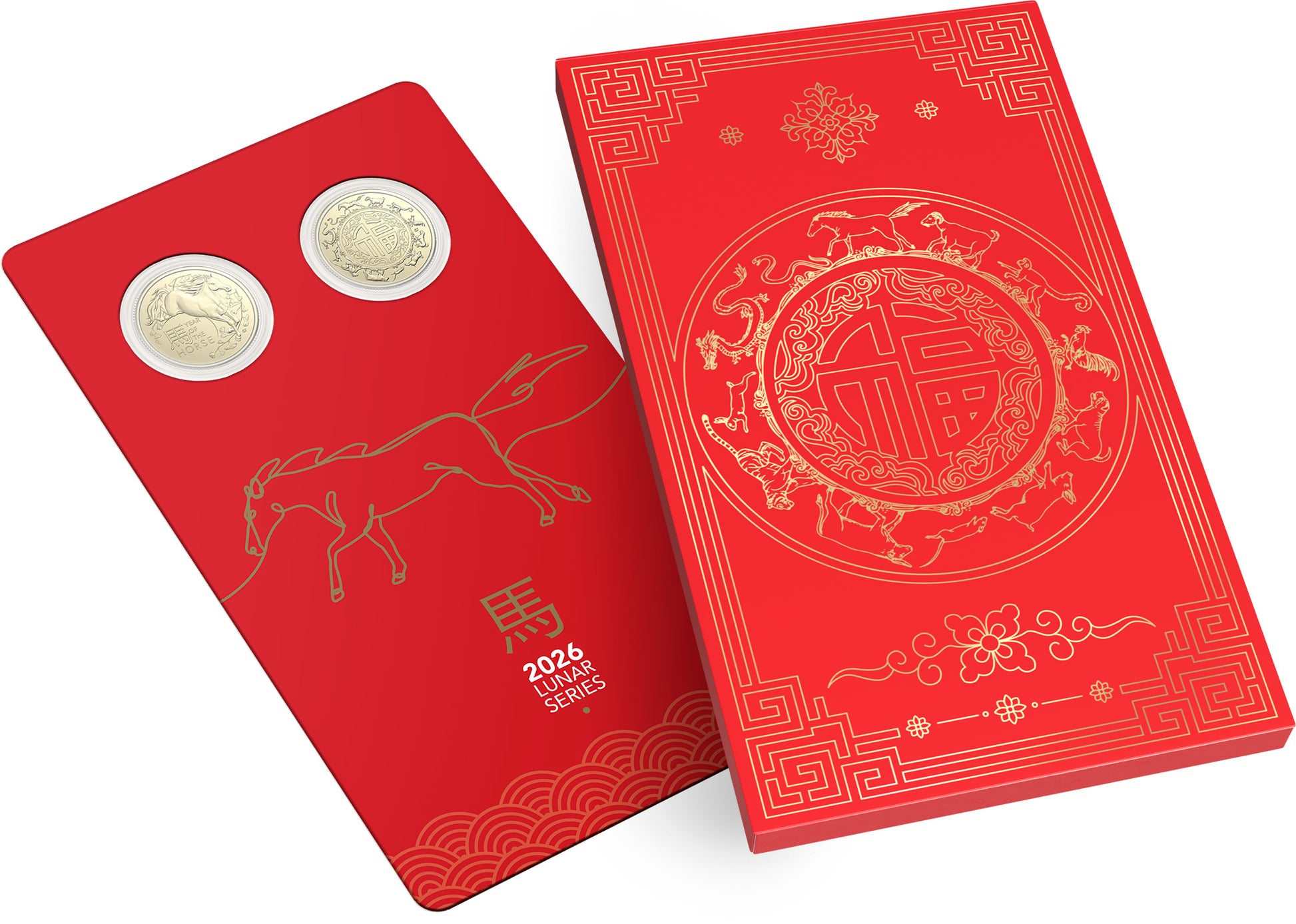 Lunar Series - Year of the Horse 2026 $1 Uncirculated Two-Coin Set ROYAL AUSTRALIA MINT