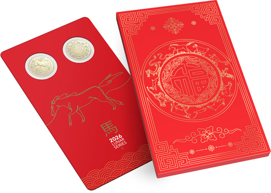 Lunar Series - Year of the Horse 2026 $1 Uncirculated Two-Coin Set ROYAL AUSTRALIA MINT